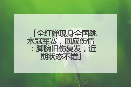 全红婵现身全国跳水冠军赛，回应伤情：脚腕旧伤复发，近期状态不错