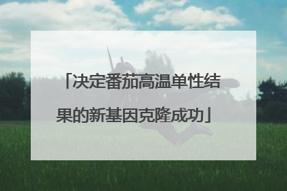 决定番茄高温单性结果的新基因克隆成功