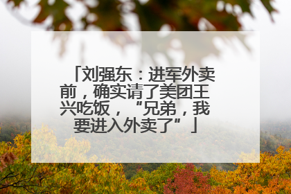 刘强东：进军外卖前，确实请了美团王兴吃饭，“兄弟，我要进入外卖了”