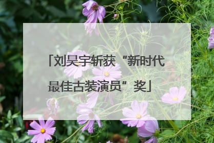 刘昊宇斩获“新时代最佳古装演员”奖