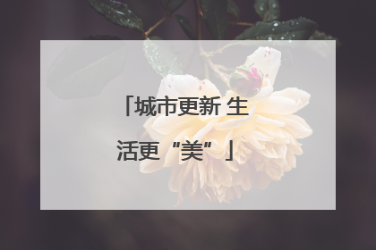 城市更新 生活更“美”