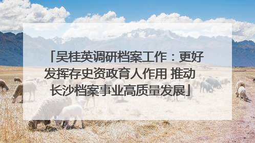 吴桂英调研档案工作：更好发挥存史资政育人作用 推动长沙档案事业高质量发展