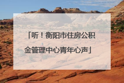 听！衡阳市住房公积金管理中心青年心声