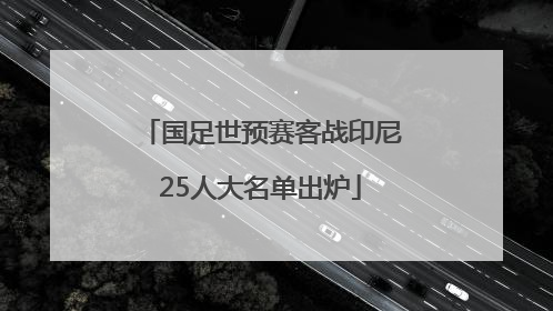 国足世预赛客战印尼25人大名单出炉