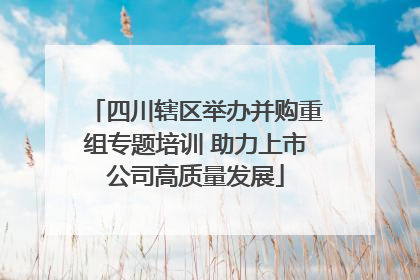 四川辖区举办并购重组专题培训 助力上市公司高质量发展