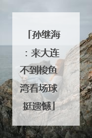 孙继海：来大连不到梭鱼湾看场球挺遗憾