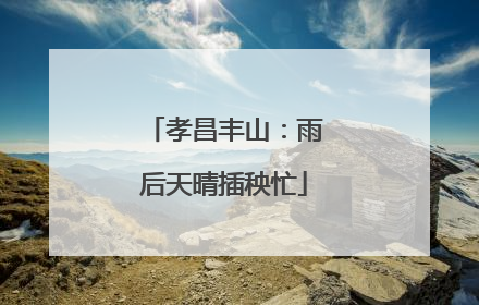 孝昌丰山：雨后天晴插秧忙