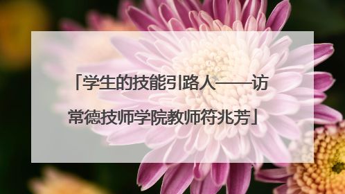 学生的技能引路人——访常德技师学院教师符兆芳