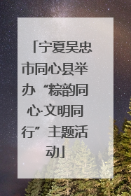 宁夏吴忠市同心县举办“粽韵同心·文明同行”主题活动