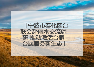宁波市奉化区台联会赴丽水交流调研 推动激活台胞台属服务新生态