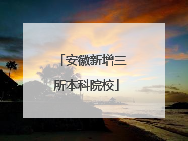 安徽新增三所本科院校