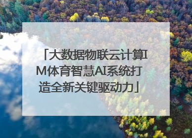大数据物联云计算IM体育智慧AI系统打造全新关键驱动力