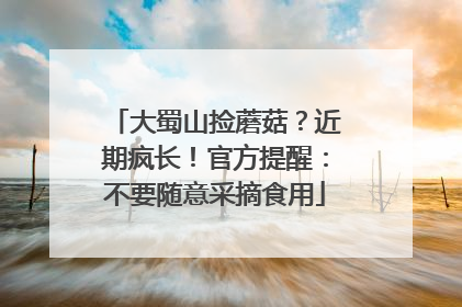 大蜀山捡蘑菇？近期疯长！官方提醒：不要随意采摘食用