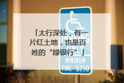 太行深处，有一片红土地，也是百姓的“绿银行”