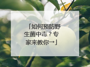 如何预防野生菌中毒？专家来教你→