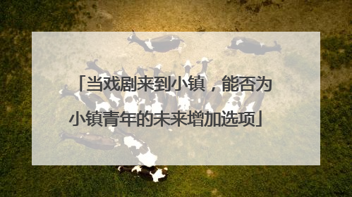 当戏剧来到小镇，能否为小镇青年的未来增加选项