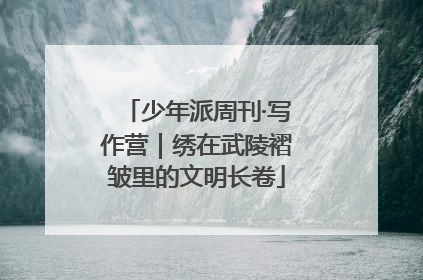 少年派周刊·写作营｜绣在武陵褶皱里的文明长卷