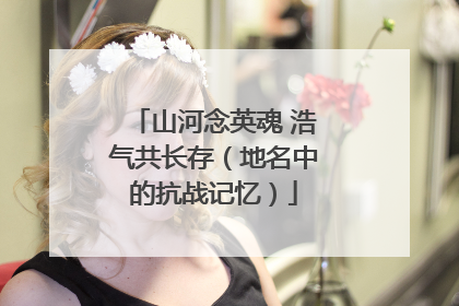 山河念英魂 浩气共长存（地名中的抗战记忆）