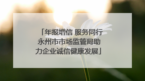 年报增信 服务同行 永州市市场监管局助力企业诚信健康发展