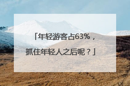 年轻游客占63%，抓住年轻人之后呢？