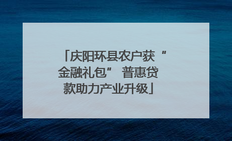 庆阳环县农户获“金融礼包” 普惠贷款助力产业升级