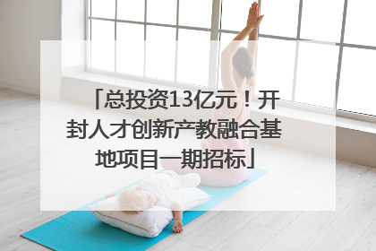 总投资13亿元！开封人才创新产教融合基地项目一期招标