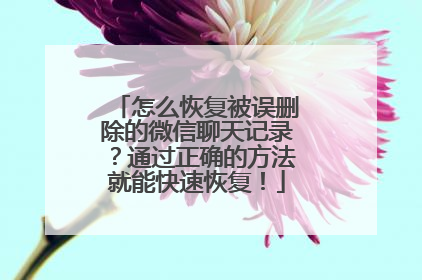 怎么恢复被误删除的微信聊天记录？通过正确的方法就能快速恢复！