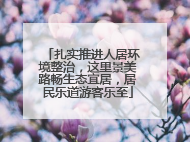 扎实推进人居环境整治，这里景美路畅生态宜居，居民乐道游客乐至