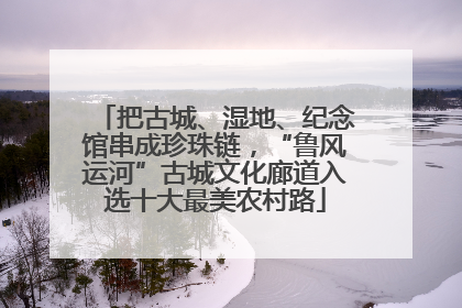把古城、湿地、纪念馆串成珍珠链，“鲁风运河”古城文化廊道入选十大最美农村路
