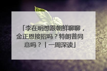李在明想跟朝鲜聊聊，金正恩接招吗？特朗普同意吗？丨一周深读