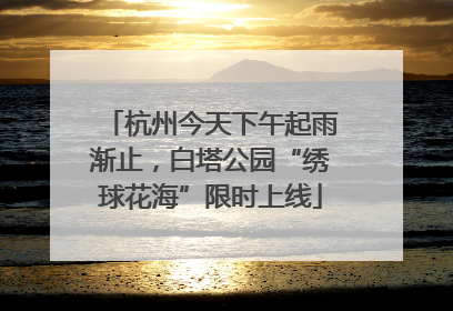 杭州今天下午起雨渐止，白塔公园“绣球花海”限时上线