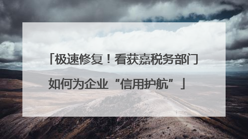 极速修复！看获嘉税务部门如何为企业“信用护航”