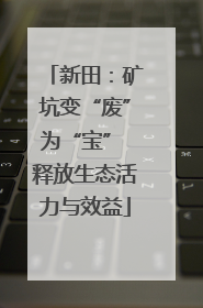 新田：矿坑变“废”为“宝” 释放生态活力与效益
