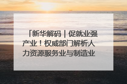 新华解码｜促就业强产业！权威部门解析人力资源服务业与制造业融合发展试点