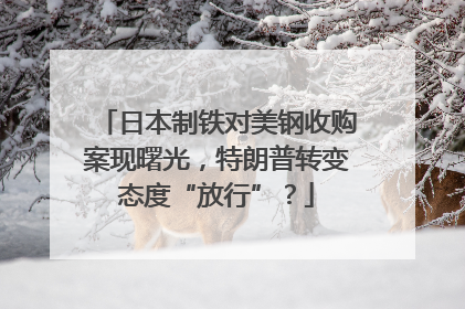 日本制铁对美钢收购案现曙光，特朗普转变态度“放行”？