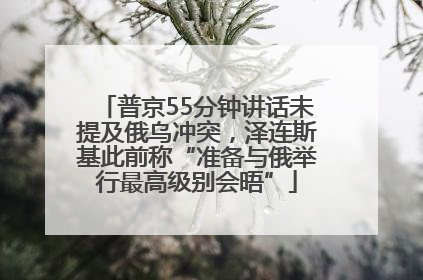 普京55分钟讲话未提及俄乌冲突，泽连斯基此前称“准备与俄举行最高级别会晤”