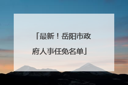 最新！岳阳市政府人事任免名单