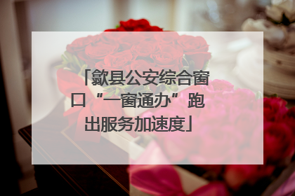歙县公安综合窗口“一窗通办”跑出服务加速度