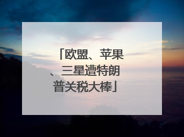 欧盟、苹果、三星遭特朗普关税大棒