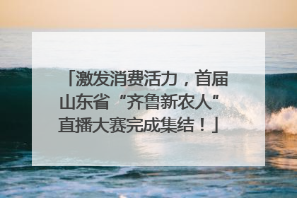 激发消费活力，首届山东省“齐鲁新农人”直播大赛完成集结！
