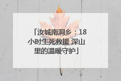 汝城南洞乡：18小时生死救援 深山里的温暖守护