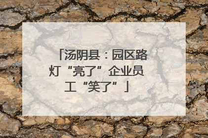 汤阴县：园区路灯“亮了”企业员工“笑了”