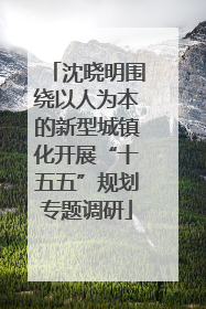 沈晓明围绕以人为本的新型城镇化开展“十五五”规划专题调研