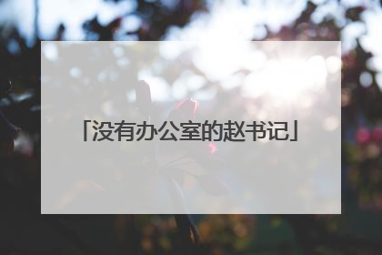 没有办公室的赵书记