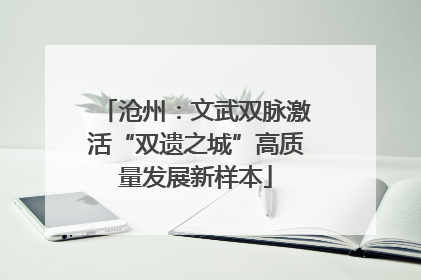 沧州：文武双脉激活“双遗之城”高质量发展新样本