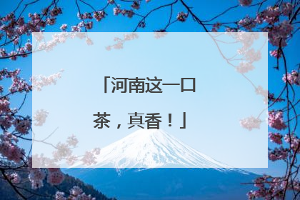 河南这一口茶，真香！