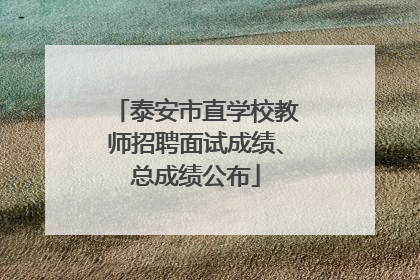 泰安市直学校教师招聘面试成绩、总成绩公布