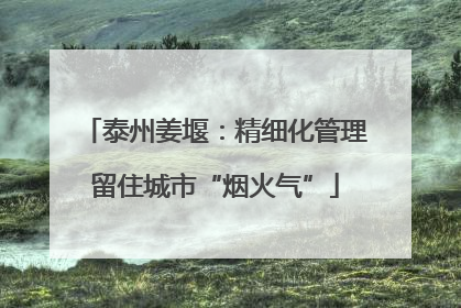 泰州姜堰：精细化管理留住城市“烟火气”