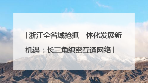 浙江全省域抢抓一体化发展新机遇：长三角织密互通网络