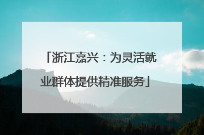 浙江嘉兴：为灵活就业群体提供精准服务